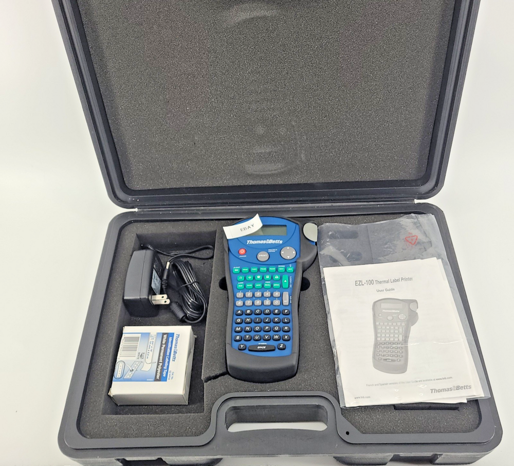 Thomas & Betts EZL-100 Thermal Label Maker Bundle Industrial Wire Marker Tested
